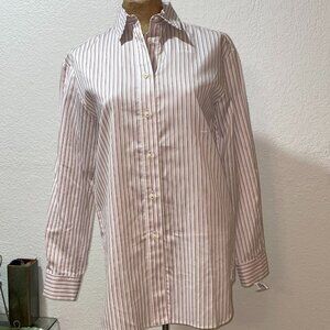 NWT $595 QL2 QUELLEDUE White Striped Blouse Viviana Made in Italy sz 40 M 10
